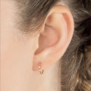 The Last Line 14k yellow gold hoop earring